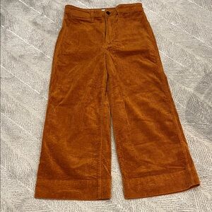 Madewell Rust Corduroy Cropped Pants